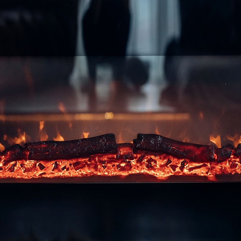 Primer plano de una chimenea.